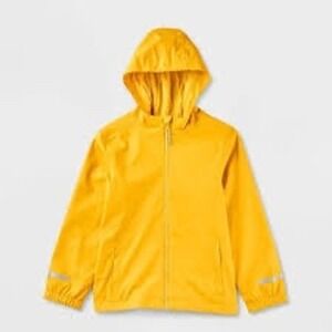 Cat & Jack Toddler Yellow Rain Jacket Wind Water Resistant Hooded Coat 2T NWT